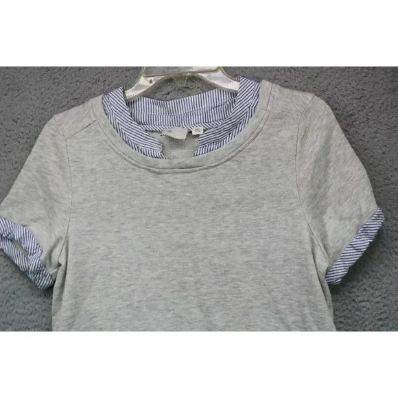 Anthropologie Women's Top-Size XS-Gray and White Stripes-Layered - Picture 2 of 8